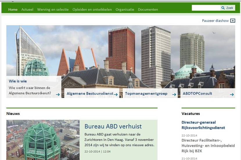 Nieuwe website Algemene Bestuursdienst