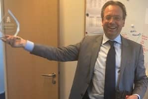 Bram de Klerck met talent to the top award