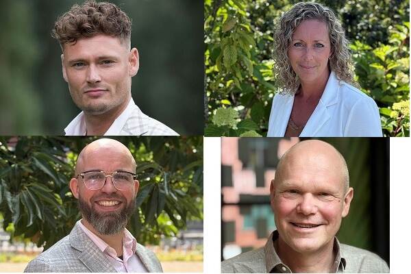 Derck de Haas, Yvonne Veenma, Niels Grobbe en Berend Kemper
